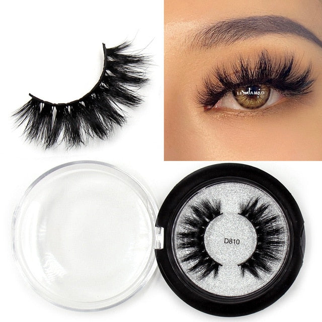 LEHUAMAO Mink Eyelashes 3D Mink Lashes Thick HandMade Full Strip Lashes Cruelty Free Mink Lashes Reusable False Eyelashes Makeup