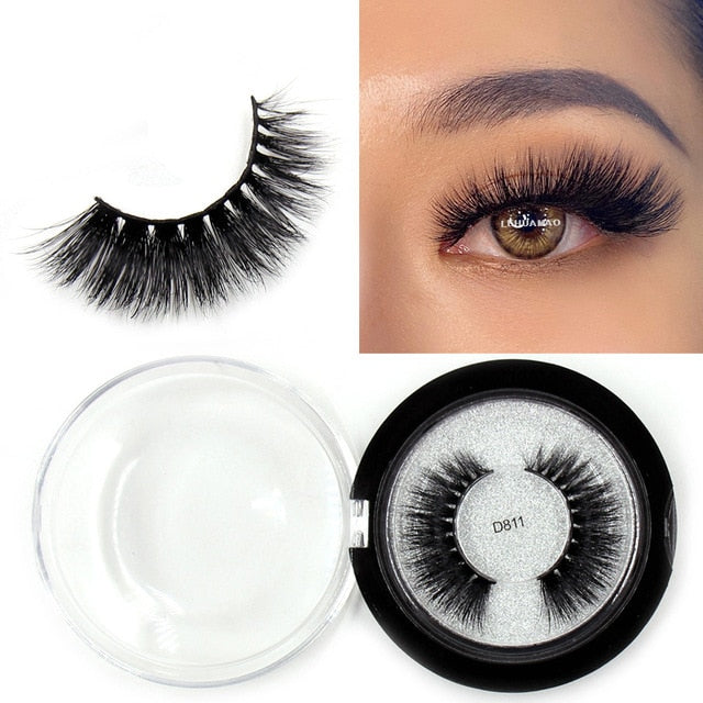 LEHUAMAO Mink Eyelashes 3D Mink Lashes Thick HandMade Full Strip Lashes Cruelty Free Mink Lashes Reusable False Eyelashes Makeup