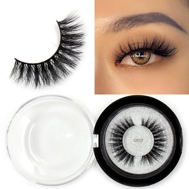 LEHUAMAO Mink Eyelashes 3D Mink Lashes Thick HandMade Full Strip Lashes Cruelty Free Mink Lashes Reusable False Eyelashes Makeup