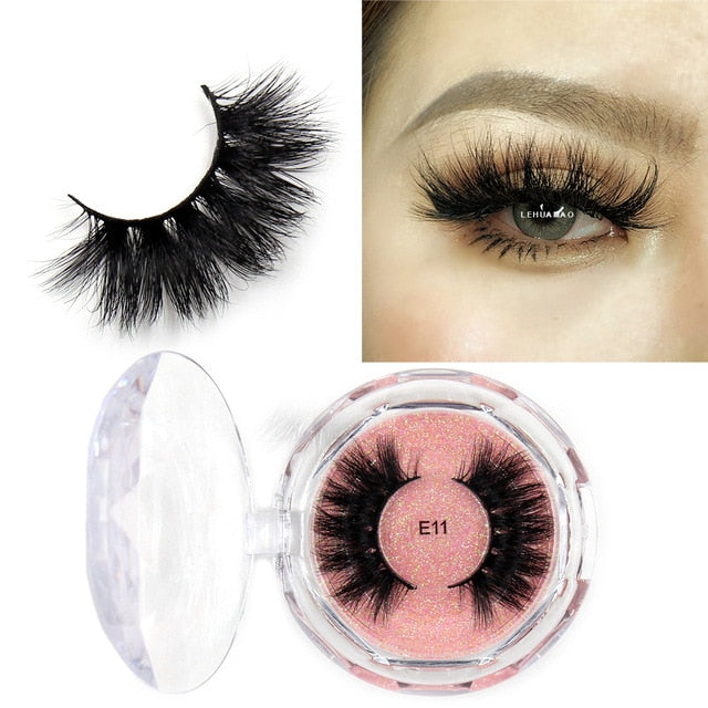 LEHUAMAO Mink Eyelashes 3D Mink Lashes Thick HandMade Full Strip Lashes Cruelty Free Mink Lashes Reusable False Eyelashes Makeup