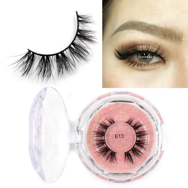 LEHUAMAO Mink Eyelashes 3D Mink Lashes Thick HandMade Full Strip Lashes Cruelty Free Mink Lashes Reusable False Eyelashes Makeup