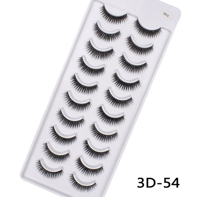 10Pairs 3D Mink Eyelashes Makeup Natural Long False Eyelashes Dramatic Lashes Extension HandMade Fake Eyelash maquiagem