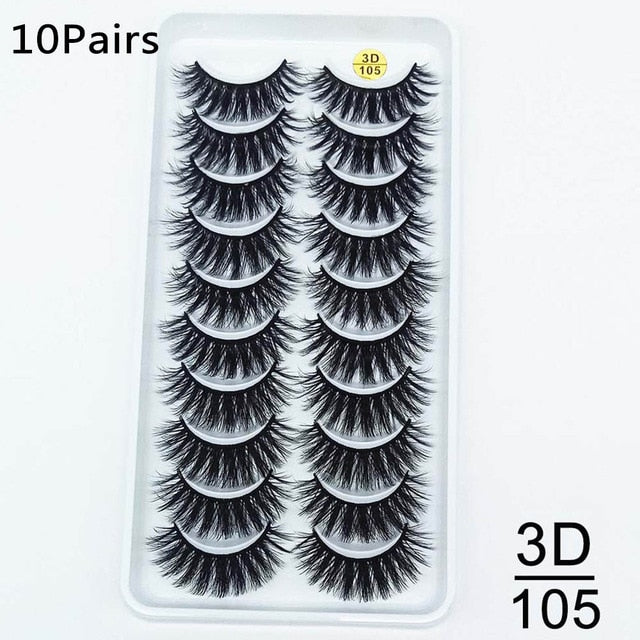 10Pairs 3D Mink Eyelashes Makeup Natural Long False Eyelashes Dramatic Lashes Extension HandMade Fake Eyelash maquiagem