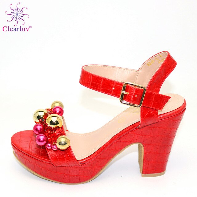 Wedding SILVER Color Peep Toe Italian shoes African shoes without bag set Comfortable Women Shoes For Parties