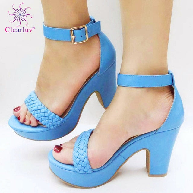 Wedding SILVER Color Peep Toe Italian shoes African shoes without bag set Comfortable Women Shoes For Parties
