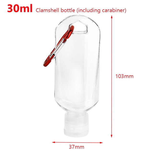 1PC 30ml 50ml Reusable Portable Mini Size Alcohol Spray Bottle Hand Sanitizer Travel Small Size Holder Hook Keychain Carrier New