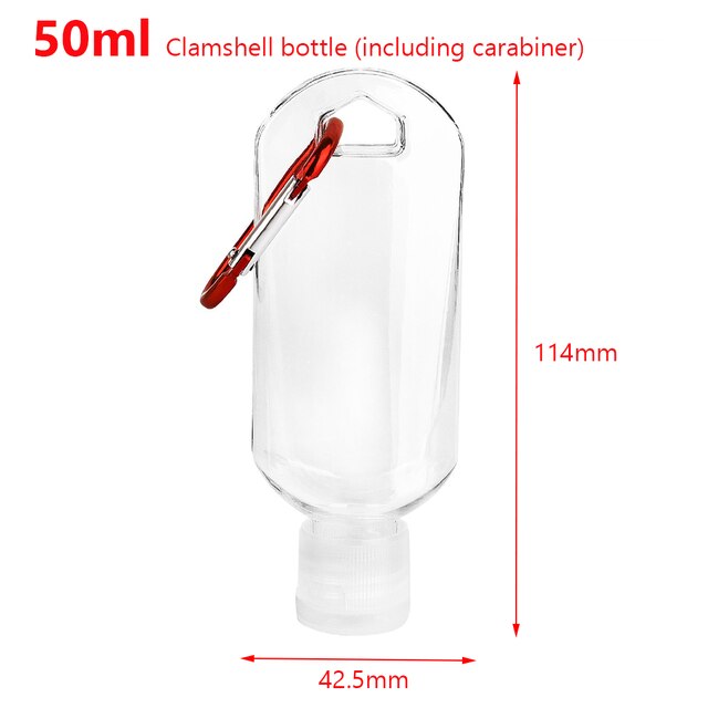 1PC 30ml 50ml Reusable Portable Mini Size Alcohol Spray Bottle Hand Sanitizer Travel Small Size Holder Hook Keychain Carrier New