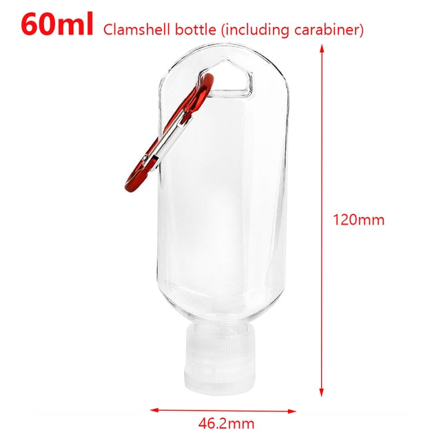 1PC 30ml 50ml Reusable Portable Mini Size Alcohol Spray Bottle Hand Sanitizer Travel Small Size Holder Hook Keychain Carrier New