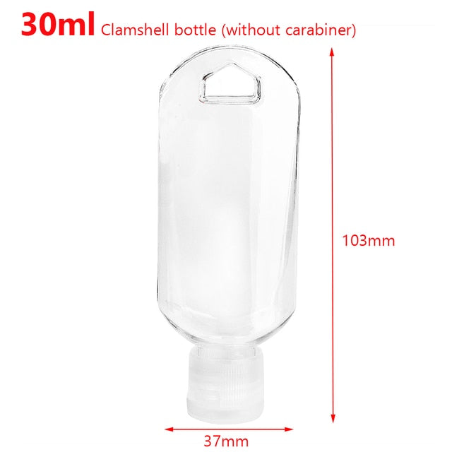 1PC 30ml 50ml Reusable Portable Mini Size Alcohol Spray Bottle Hand Sanitizer Travel Small Size Holder Hook Keychain Carrier New