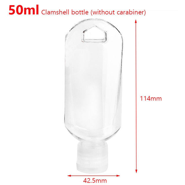1PC 30ml 50ml Reusable Portable Mini Size Alcohol Spray Bottle Hand Sanitizer Travel Small Size Holder Hook Keychain Carrier New