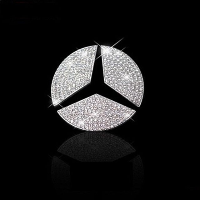 Car Steering Wheel Emblem 3D Rhinestone Logo Sticker With Diamond Decoration For Mercede Benz A/B/C/E/GLA/CLA/GLC/GLK/GLE series