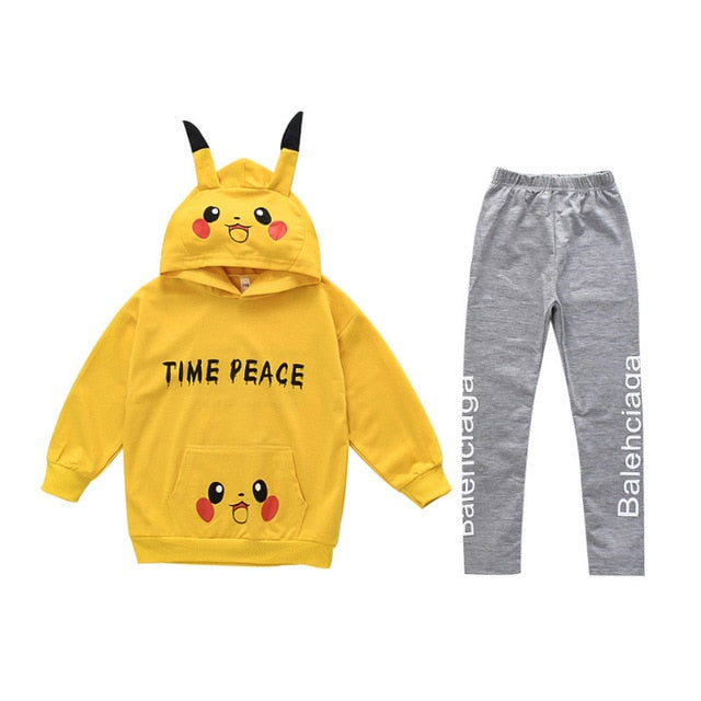 Children Clothes Autumn Cartoon Girls Sets Long Sleeve Tracksuit 2- 13 Years hoodies Girls Clothing Sport Suit Kids Clothes Sets