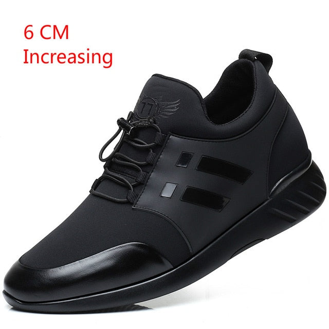 RayZing 2020 Men's Fashion Sneakers Man Casual Shoes Breathable Men Genuine Leather Shoes Big size Increasing Office Footwear