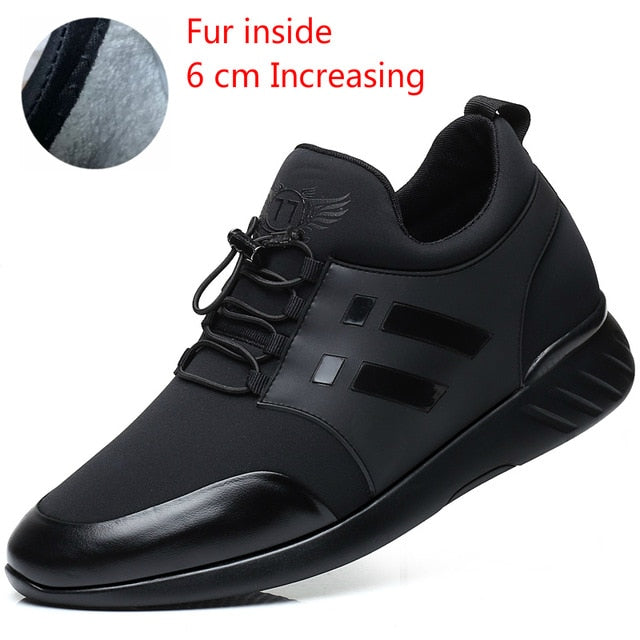 RayZing 2020 Men's Fashion Sneakers Man Casual Shoes Breathable Men Genuine Leather Shoes Big size Increasing Office Footwear