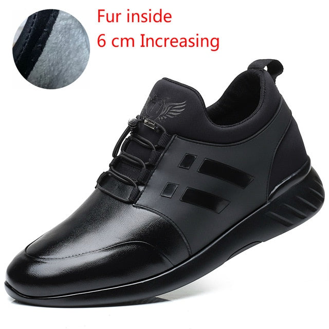 RayZing 2020 Men's Fashion Sneakers Man Casual Shoes Breathable Men Genuine Leather Shoes Big size Increasing Office Footwear