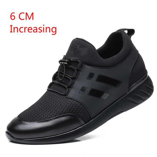 RayZing 2020 Men's Fashion Sneakers Man Casual Shoes Breathable Men Genuine Leather Shoes Big size Increasing Office Footwear