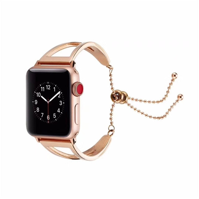 Women Jewelry Watchband For Apple Watch Series 6 5 4 44mm 40mm   Metal Strap For iWatch 3 2 1 42mm 38mm Band Wrist Belt Bracelet
