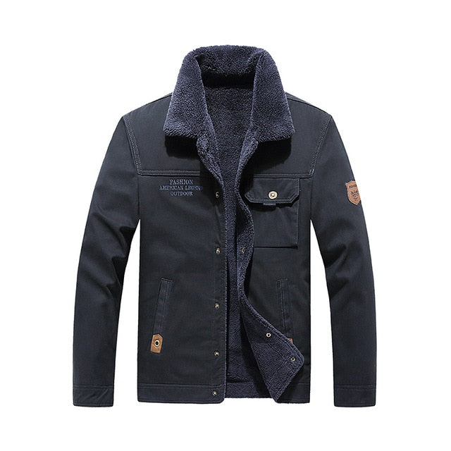 CHAIFENKO Brand Men's Bomber Jacket Parka Coat Men Winter Thick Warm Fleece Casual Coat Men Fashion Cotton Fur Collar Jacket Men