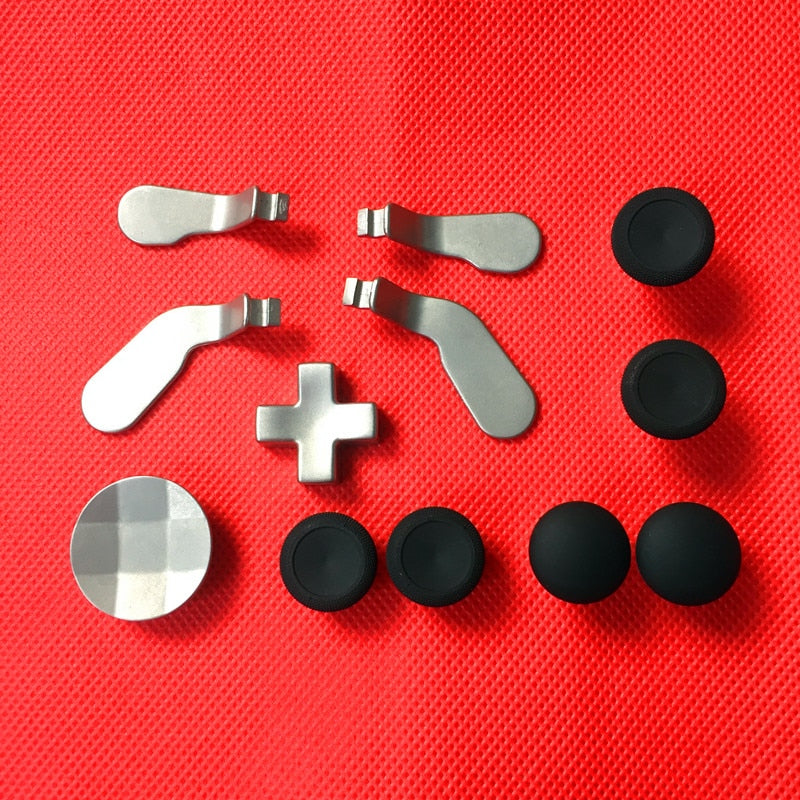 AOLION 12pcs Personality DIY Replacement Thumb Grips Stick + D-Pad and Bumper Button Bullet Set for XBOX ONE Elite Controller