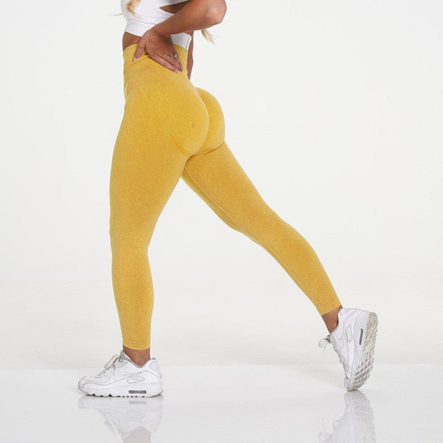 Seamless Yoga Leggings Sport Women Fitness Yoga Pants Solid High Waist Elastic Gym Leggings Women Workout Tight Sports Pant