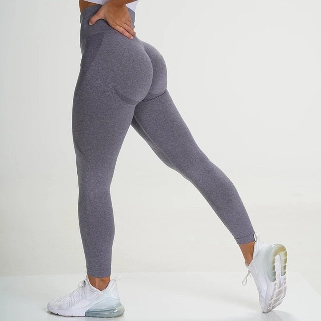 Seamless Yoga Leggings Sport Women Fitness Yoga Pants Solid High Waist Elastic Gym Leggings Women Workout Tight Sports Pant