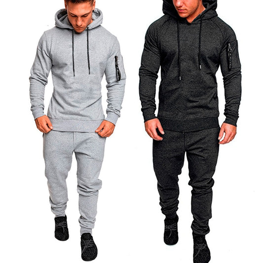 NEW Tracksuit Autumn Winter Camou Hoodies Casual Sweat Suits Drawstring Pullover Outfit Sportswear Men 2 Piece Set Plus Size