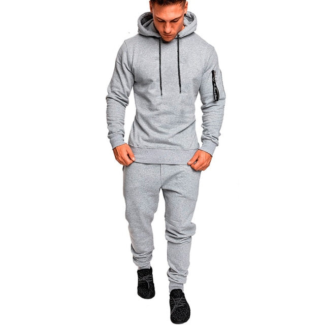 NEW Tracksuit Autumn Winter Camou Hoodies Casual Sweat Suits Drawstring Pullover Outfit Sportswear Men 2 Piece Set Plus Size