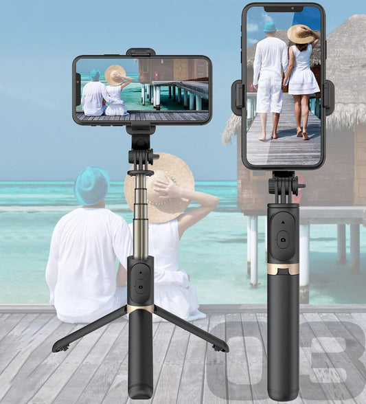 FANGTUOSI aluminum alloy Wireless Bluetooth Selfie Stick Foldable Monopods Universal Tripod for Smartphones for Action Cameras