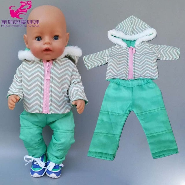 43cm New Born Baby Doll Hooded Coat for Bebe Doll Clothes 18 Inch American OG Girl Doll Jacket Girl Toys Clothes