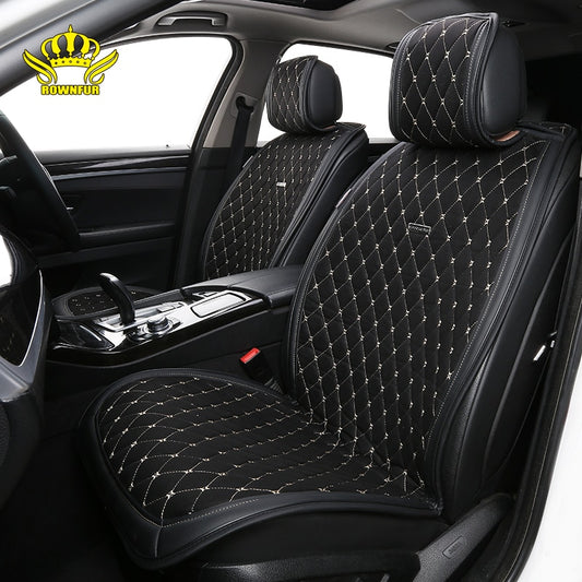 Artificial suede universal car seat cushion black 1Set luxury Cape 5 seats fit for Kia Hyundai BMW Lada car seat cover shawl