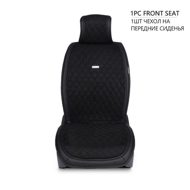 Artificial suede universal car seat cushion black 1Set luxury Cape 5 seats fit for Kia Hyundai BMW Lada car seat cover shawl