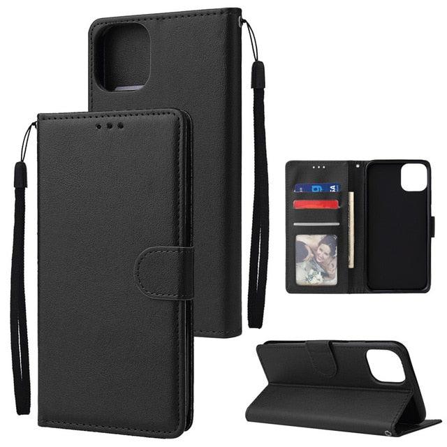 Flip Wallet Case Luxury PU Leather Cover With Card Slots For iPhone 12 11 Pro Xs Max XR X 8 7 6 6s Plus 5 5S SE 2020 Case Coque