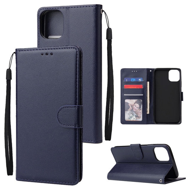 Flip Wallet Case Luxury PU Leather Cover With Card Slots For iPhone 12 11 Pro Xs Max XR X 8 7 6 6s Plus 5 5S SE 2020 Case Coque
