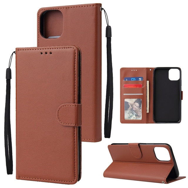 Flip Wallet Case Luxury PU Leather Cover With Card Slots For iPhone 12 11 Pro Xs Max XR X 8 7 6 6s Plus 5 5S SE 2020 Case Coque
