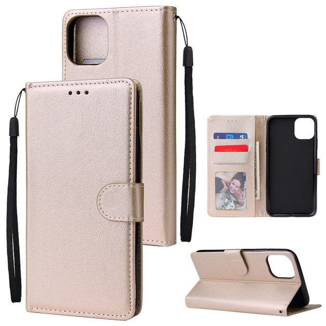 Flip Wallet Case Luxury PU Leather Cover With Card Slots For iPhone 12 11 Pro Xs Max XR X 8 7 6 6s Plus 5 5S SE 2020 Case Coque