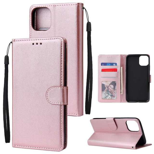 Flip Wallet Case Luxury PU Leather Cover With Card Slots For iPhone 12 11 Pro Xs Max XR X 8 7 6 6s Plus 5 5S SE 2020 Case Coque