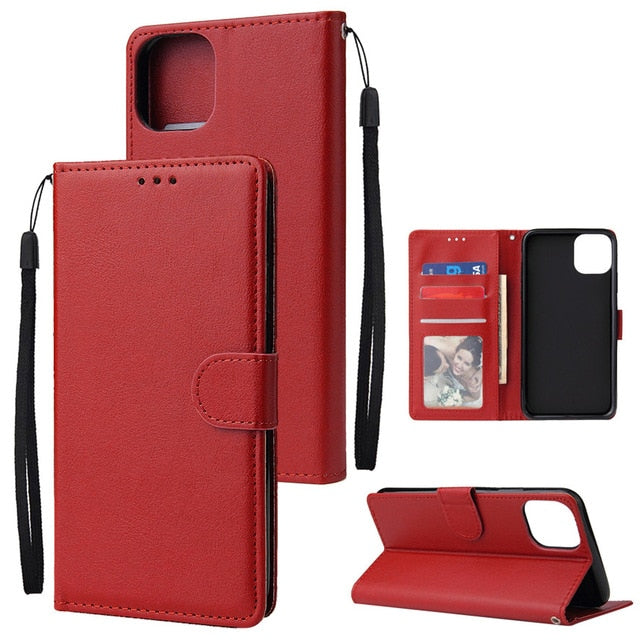 Flip Wallet Case Luxury PU Leather Cover With Card Slots For iPhone 12 11 Pro Xs Max XR X 8 7 6 6s Plus 5 5S SE 2020 Case Coque