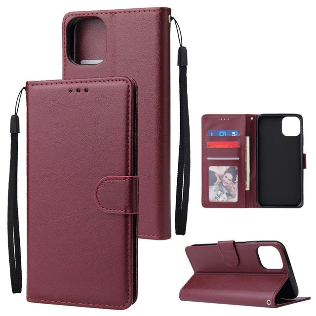 Flip Wallet Case Luxury PU Leather Cover With Card Slots For iPhone 12 11 Pro Xs Max XR X 8 7 6 6s Plus 5 5S SE 2020 Case Coque