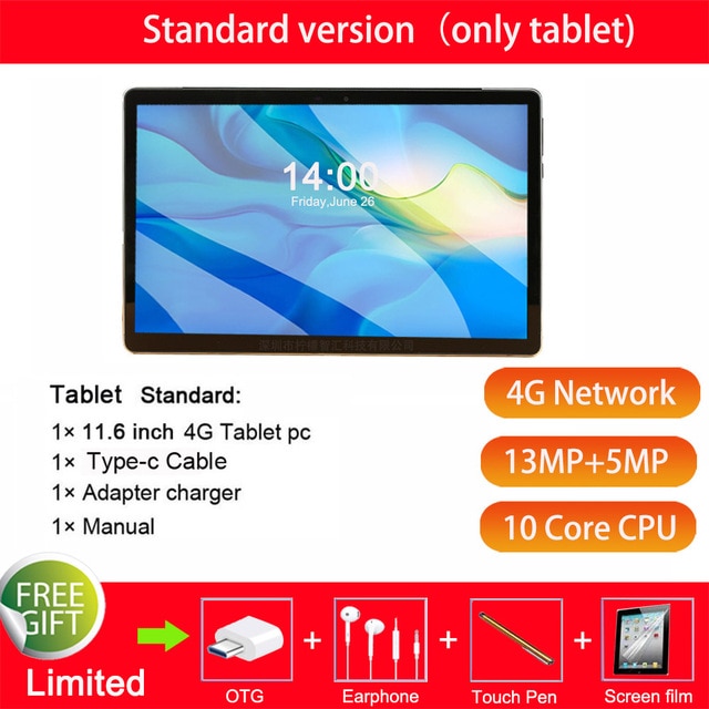 4G LTE 2 in 1 Tablet PC 11.6 Inch Tablet Laptop 1920 1080 Android Tablet With Keyboard Dual SIM card with Google store