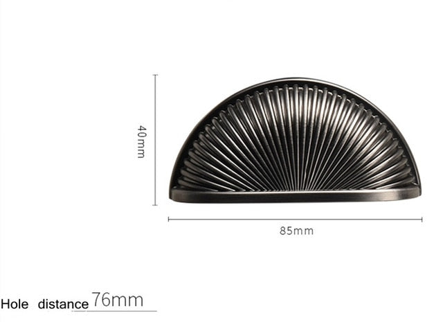 Shell Shape Kitchen Handle Gold Cabinet Pulls Drawer Knobs For Furniture Zinc Alloy