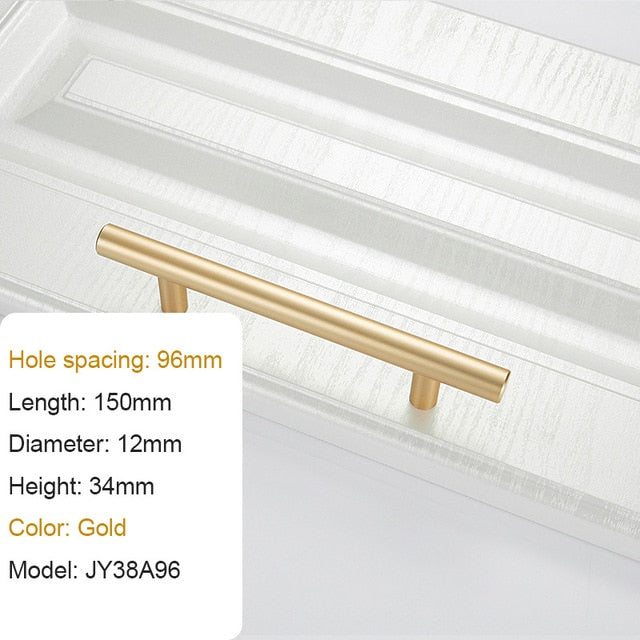Large Handle Modern Minimalist Kitchen Furniture Cabinet Drawer Pull, Gold Aluminum Wardrobe Bedside Cabinet Locker Knob