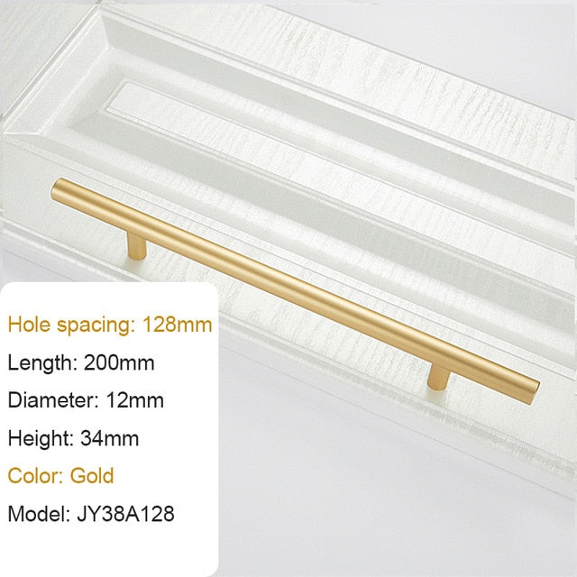 Large Handle Modern Minimalist Kitchen Furniture Cabinet Drawer Pull, Gold Aluminum Wardrobe Bedside Cabinet Locker Knob