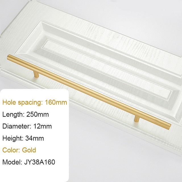 Large Handle Modern Minimalist Kitchen Furniture Cabinet Drawer Pull, Gold Aluminum Wardrobe Bedside Cabinet Locker Knob
