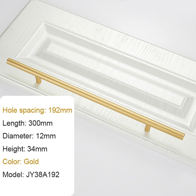 Large Handle Modern Minimalist Kitchen Furniture Cabinet Drawer Pull, Gold Aluminum Wardrobe Bedside Cabinet Locker Knob