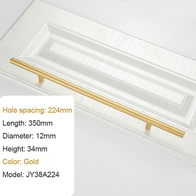 Large Handle Modern Minimalist Kitchen Furniture Cabinet Drawer Pull, Gold Aluminum Wardrobe Bedside Cabinet Locker Knob