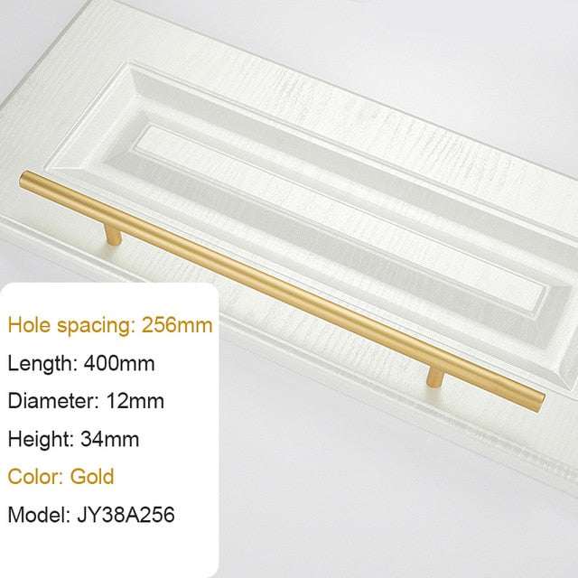 Large Handle Modern Minimalist Kitchen Furniture Cabinet Drawer Pull, Gold Aluminum Wardrobe Bedside Cabinet Locker Knob