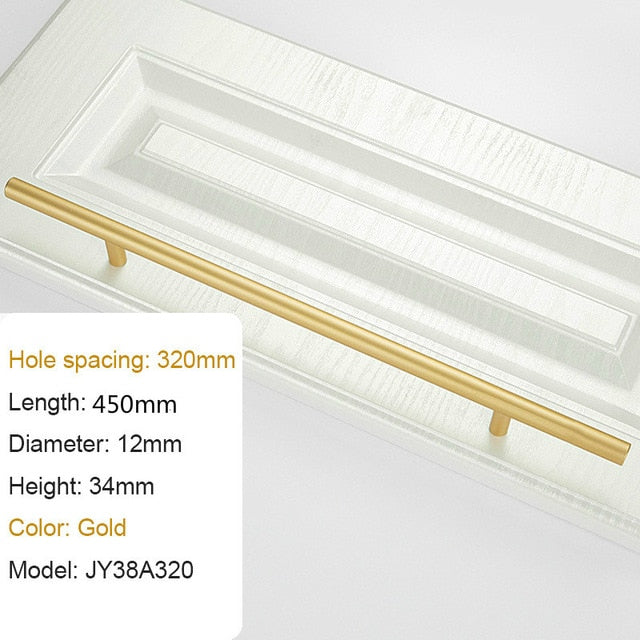Large Handle Modern Minimalist Kitchen Furniture Cabinet Drawer Pull, Gold Aluminum Wardrobe Bedside Cabinet Locker Knob