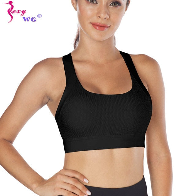 SEXYWG Sexy Back Sports Bra for Women Yoga Push Up Crop Top Athletic Vest Shirt Sport Running Sportswear Fitness Underwear Bras