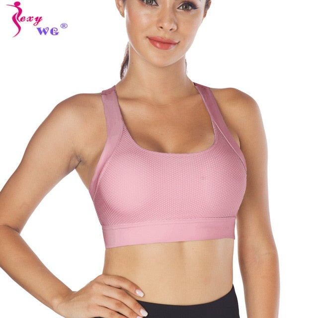 SEXYWG Sexy Back Sports Bra for Women Yoga Push Up Crop Top Athletic Vest Shirt Sport Running Sportswear Fitness Underwear Bras