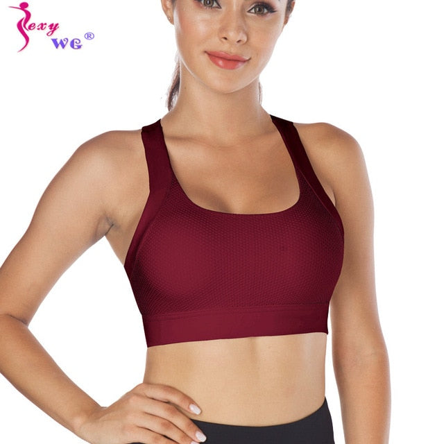 SEXYWG Sexy Back Sports Bra for Women Yoga Push Up Crop Top Athletic Vest Shirt Sport Running Sportswear Fitness Underwear Bras